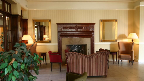 Fireplace in the lounge of the Cumbria Grand Hotel